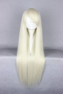 Парик термостойкий длинный 80 см серебристый платиновый блондин